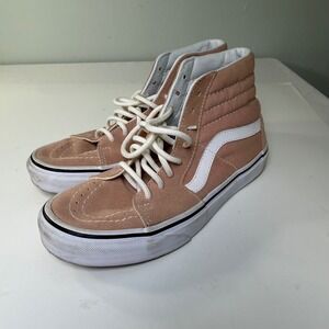 Vans Sk8-Hi High Top Sneakers Mahogany Rose Pink Suede Canvas Women 7 Men 5.5